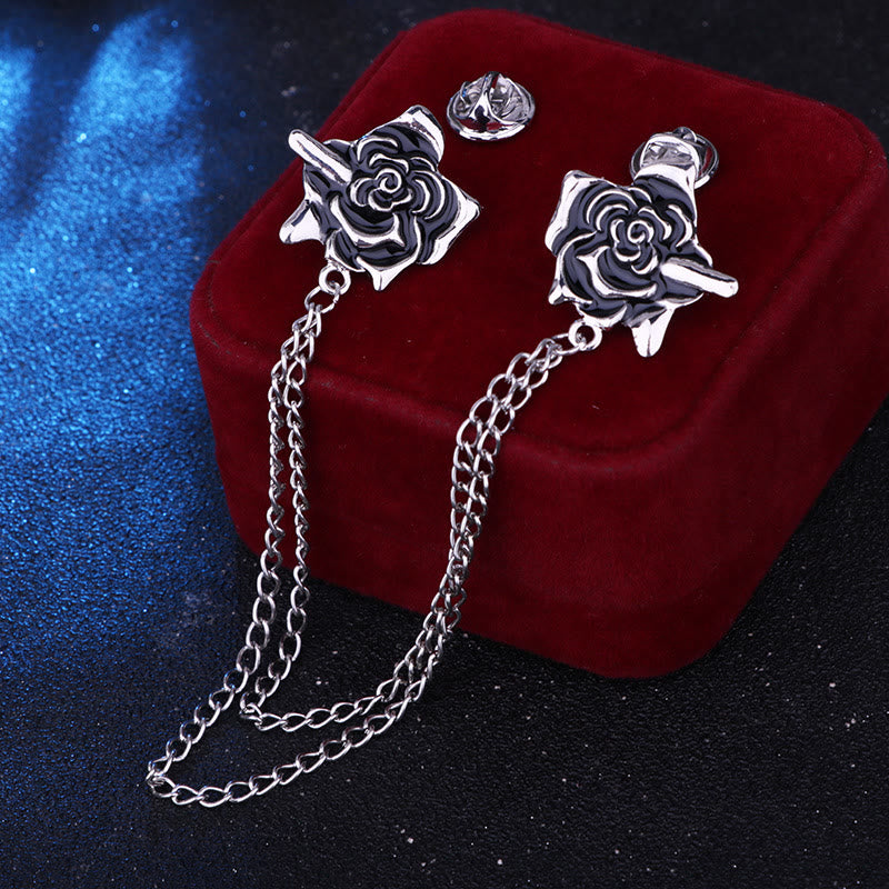 Broche gothique à chaîne en forme de rose et d'épine pour chemise - image 1