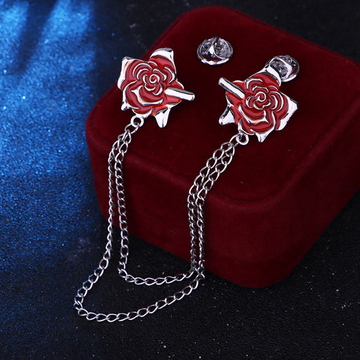 Broche gothique à chaîne en forme de rose et d'épine pour chemise - image 11