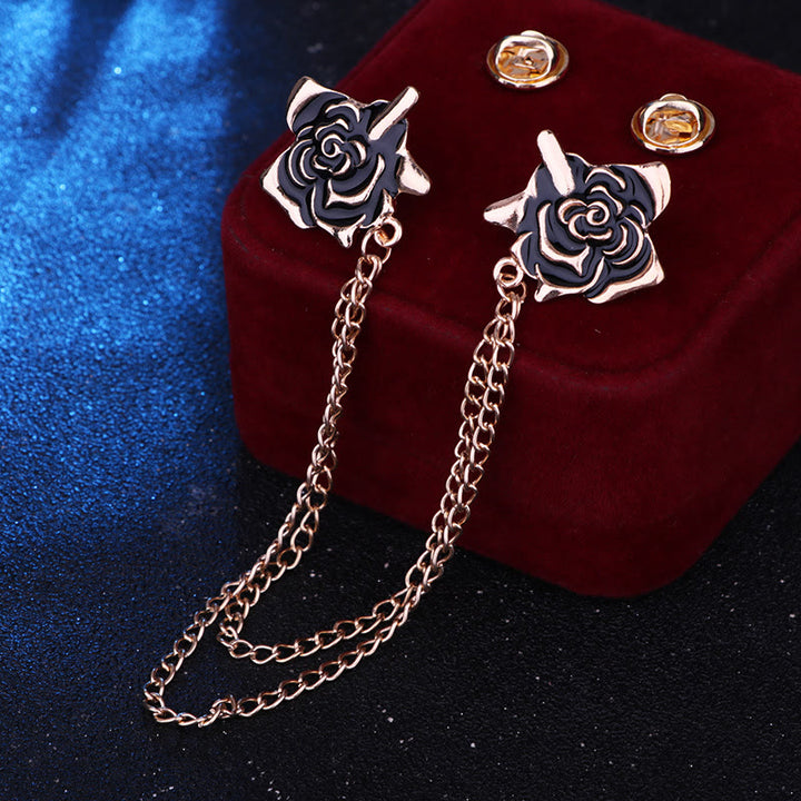 Broche gothique à chaîne en forme de rose et d'épine pour chemise - image 7
