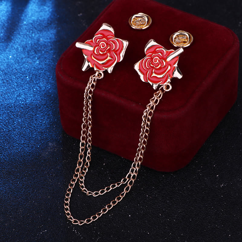 Broche gothique à chaîne en forme de rose et d'épine pour chemise - image 9