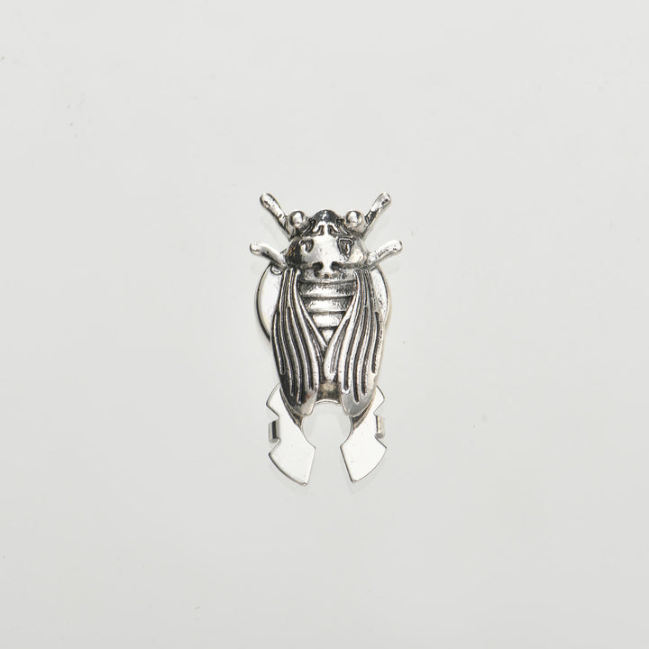 1 paire de couvre-boutons de chemise à pression, motif cigale d'entomologiste - Argent - Style n° 1 - image 3