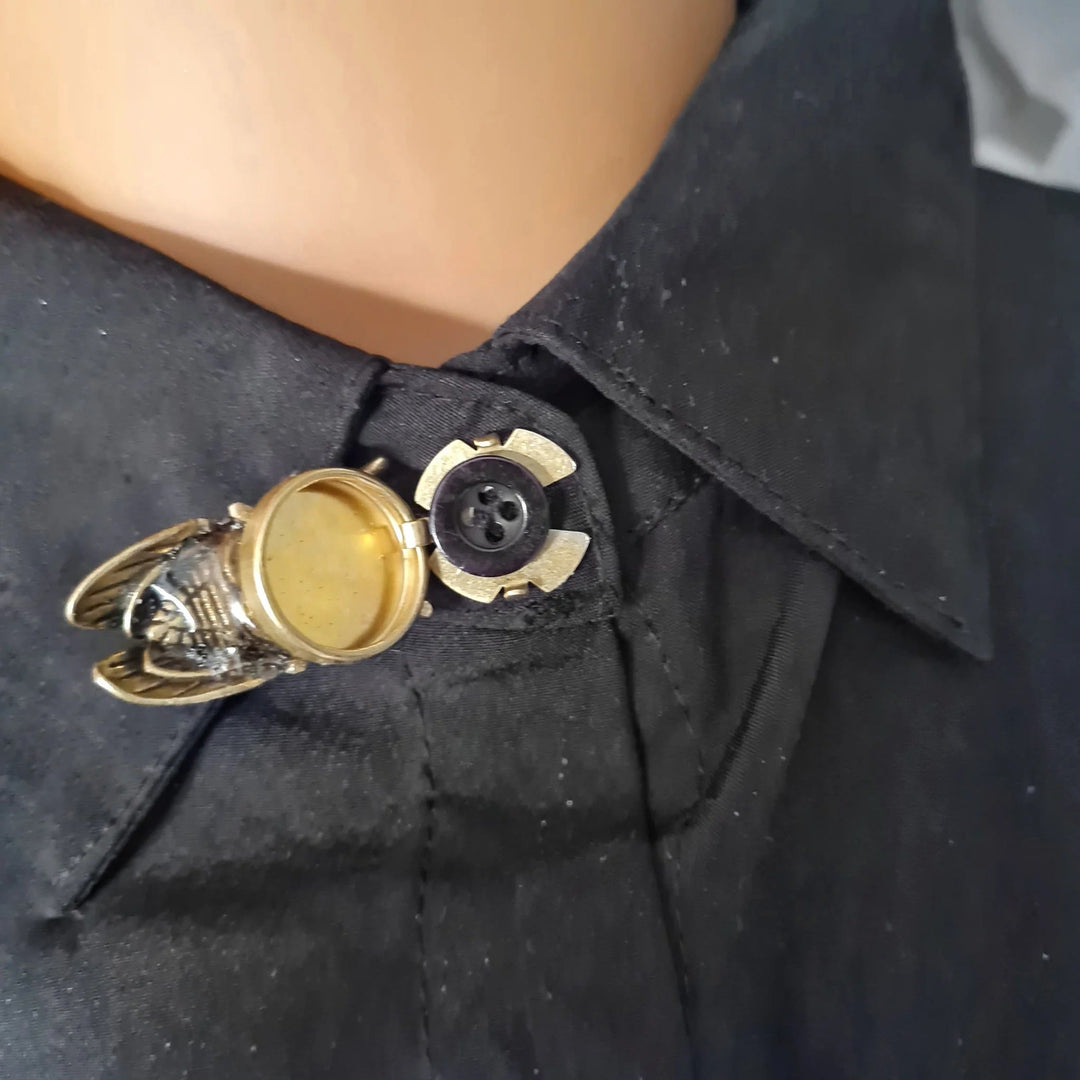 1 paire de couvre-boutons de chemise à pression, motif cigale d'entomologiste - image 2
