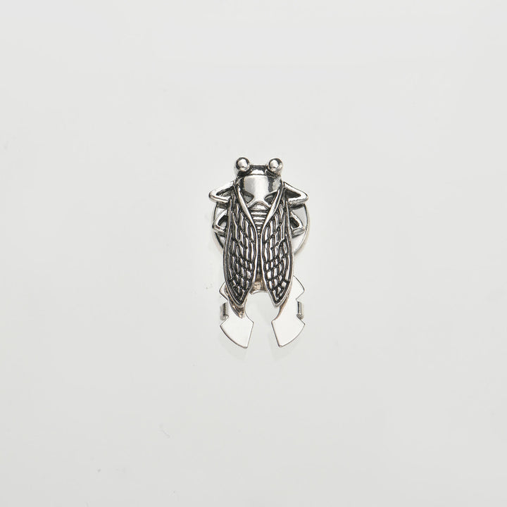 1 paire de couvre-boutons de chemise à pression, motif cigale d'entomologiste - Argent - Style n° 2 - image 5