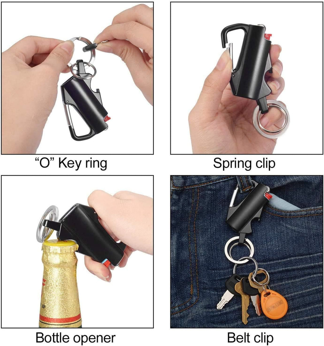 Porte-clés EDC 3 en 1 avec mousqueton et étui à briquet - image 2