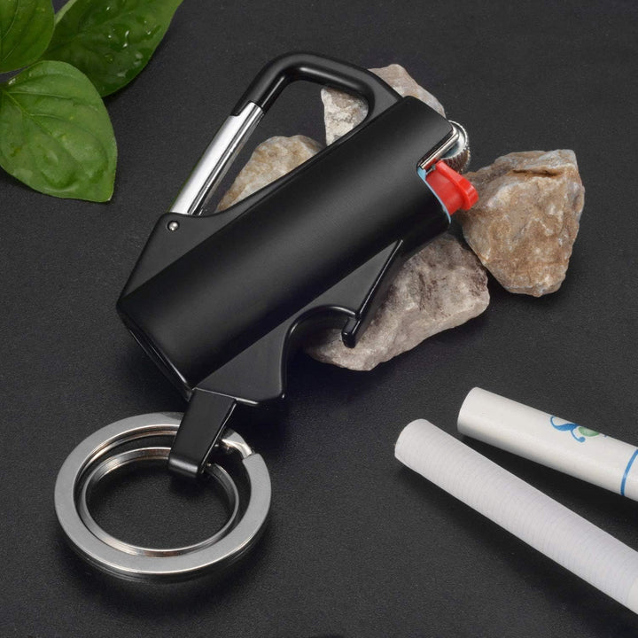 Porte-clés EDC 3 en 1 avec mousqueton et étui à briquet - image 0