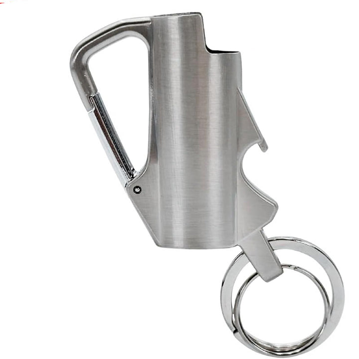 Porte-clés EDC 3 en 1 avec mousqueton et étui à briquet - Argent - image 5