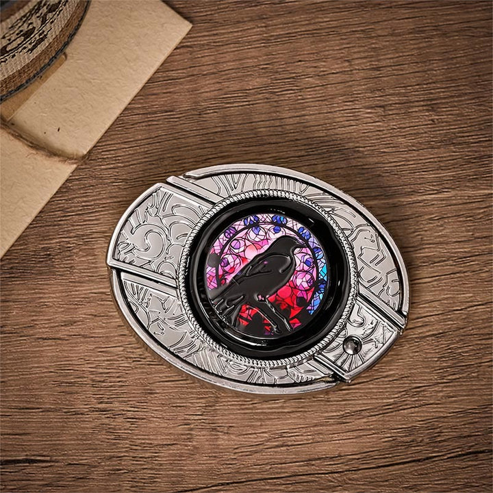 Ceinture en cuir avec boucle de couteau pliant caché Witchy Raven à faire soi-même - image 10