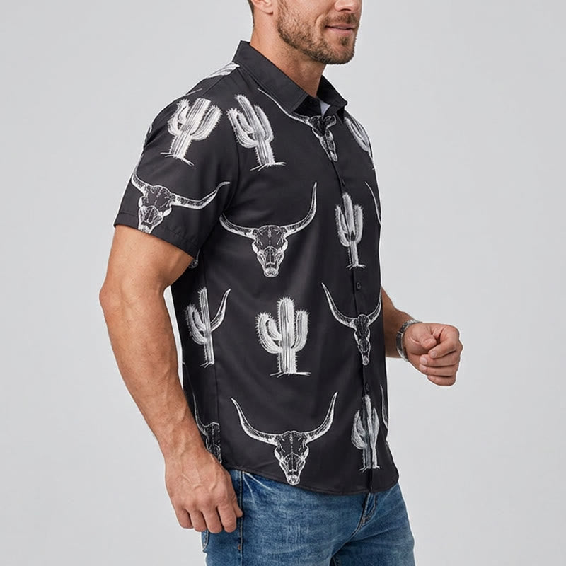 T-shirt graphique audacieux style western avec cactus et longhorn - image 3