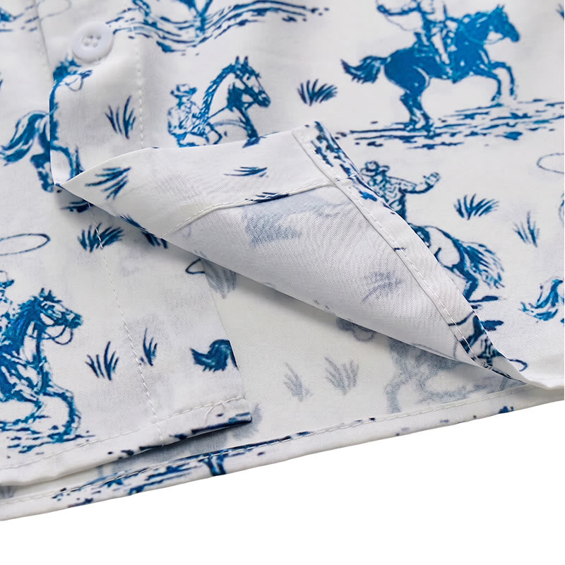 Chemise classique de cowboy bleue et blanche « Ride Into Style » - image 6