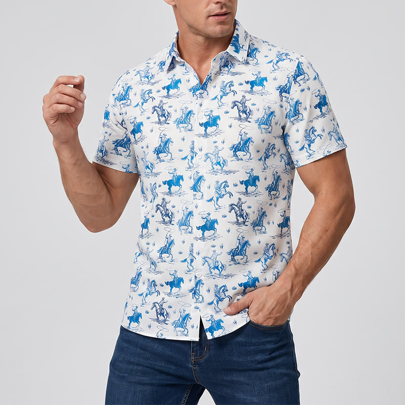 Chemise classique de cowboy bleue et blanche « Ride Into Style » - image 1