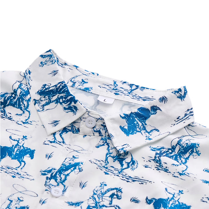 Chemise classique de cowboy bleue et blanche « Ride Into Style » - image 3