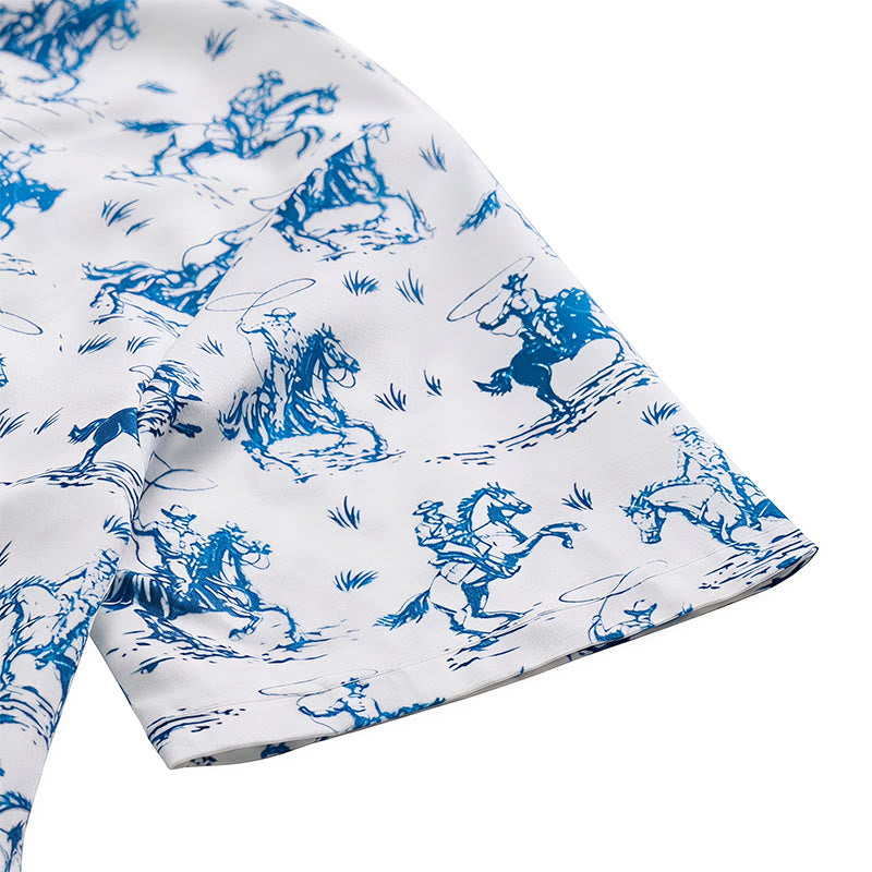 Chemise classique de cowboy bleue et blanche « Ride Into Style » - image 7