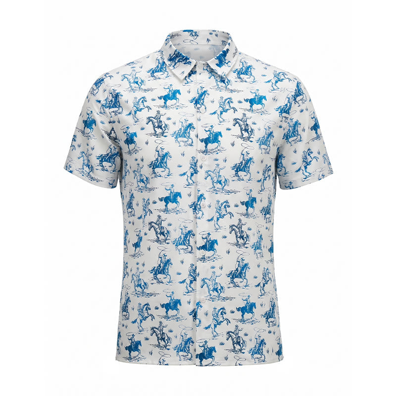 Chemise classique de cowboy bleue et blanche « Ride Into Style » - image 8