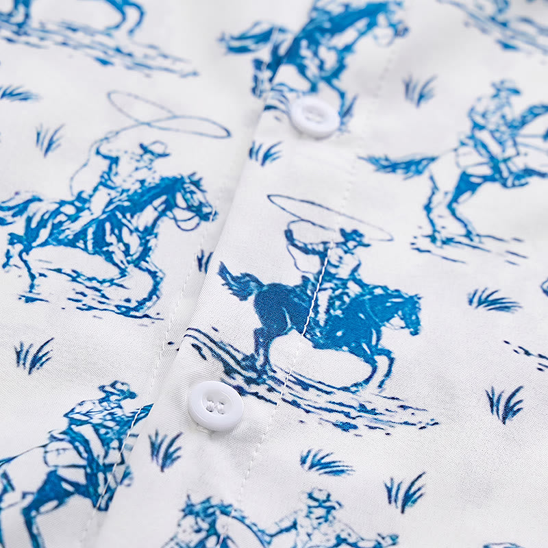 Chemise classique de cowboy bleue et blanche « Ride Into Style » - image 4