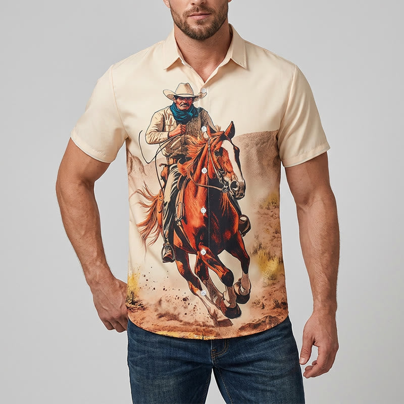 Chemise imprimée Lone Rider Western Galoping Cowboy - image 1