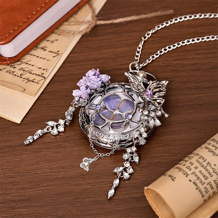 Montre de poche artisanale Lavande Butterfly Secret Garden - image 8