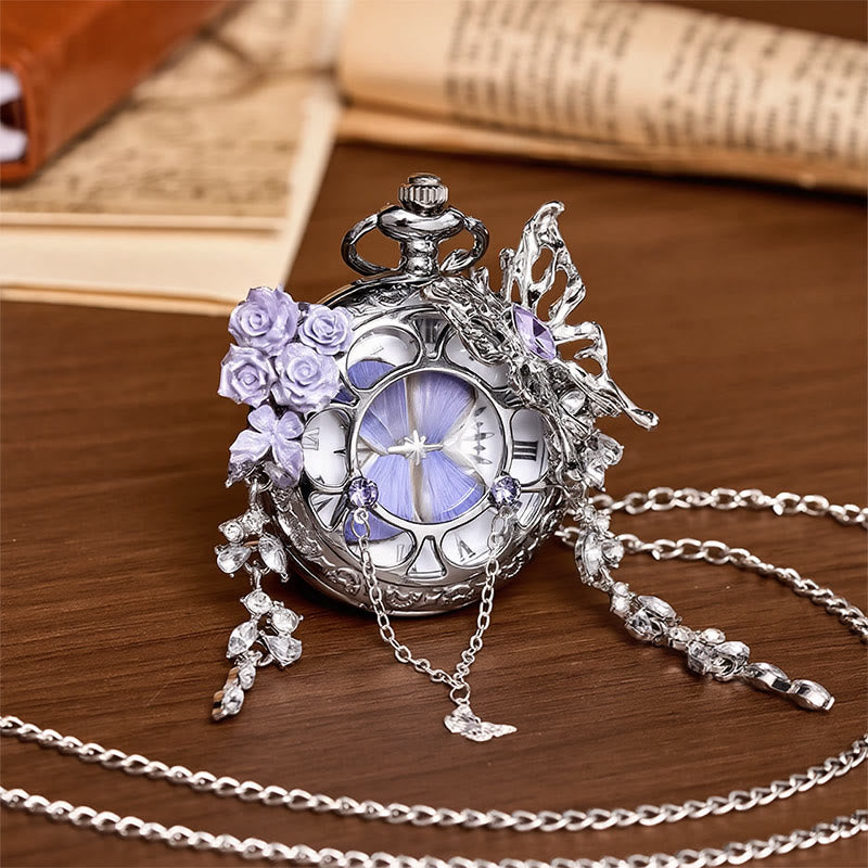 Montre de poche artisanale Lavande Butterfly Secret Garden - image 7