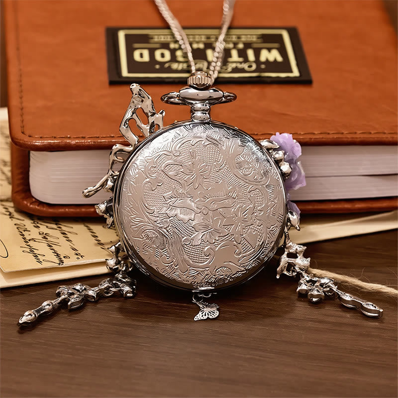 Montre de poche artisanale Lavande Butterfly Secret Garden - image 11