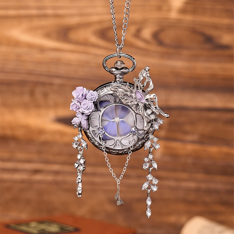Montre de poche artisanale Lavande Butterfly Secret Garden - image 9