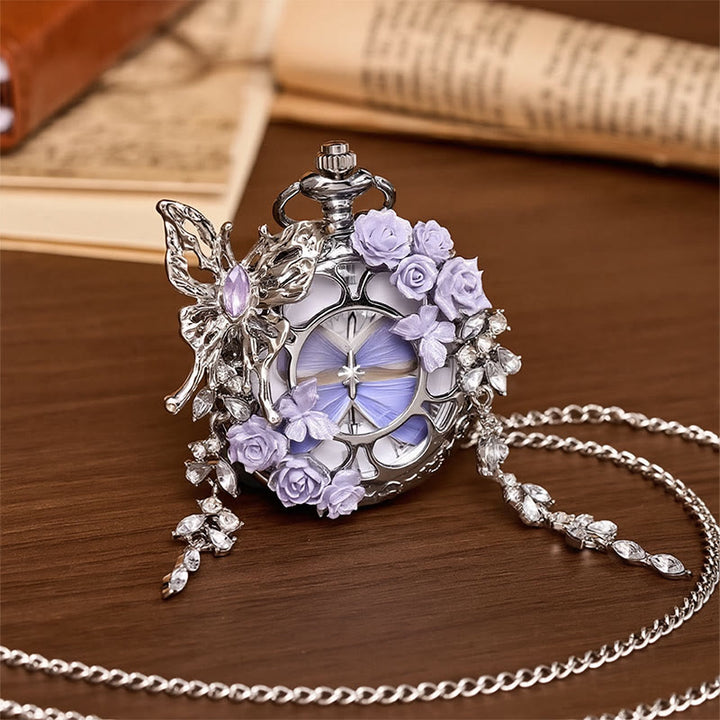 Montre de poche artisanale Lavande Butterfly Secret Garden - image 2