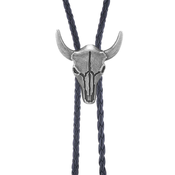 Cravate bolo vintage cowboy en bronze avec crâne de taureau - image 6