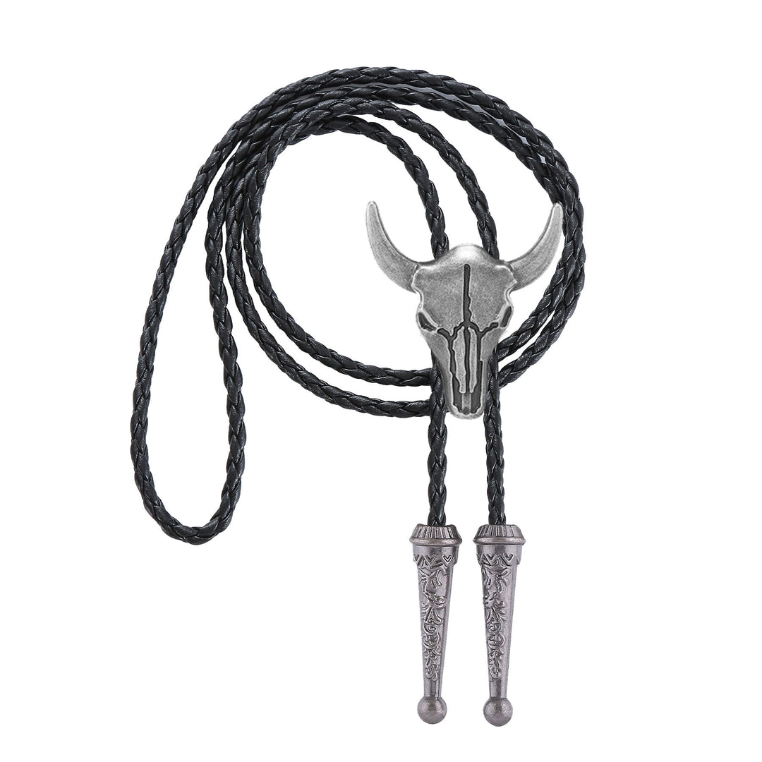 Cravate bolo vintage cowboy en bronze avec crâne de taureau - image 8
