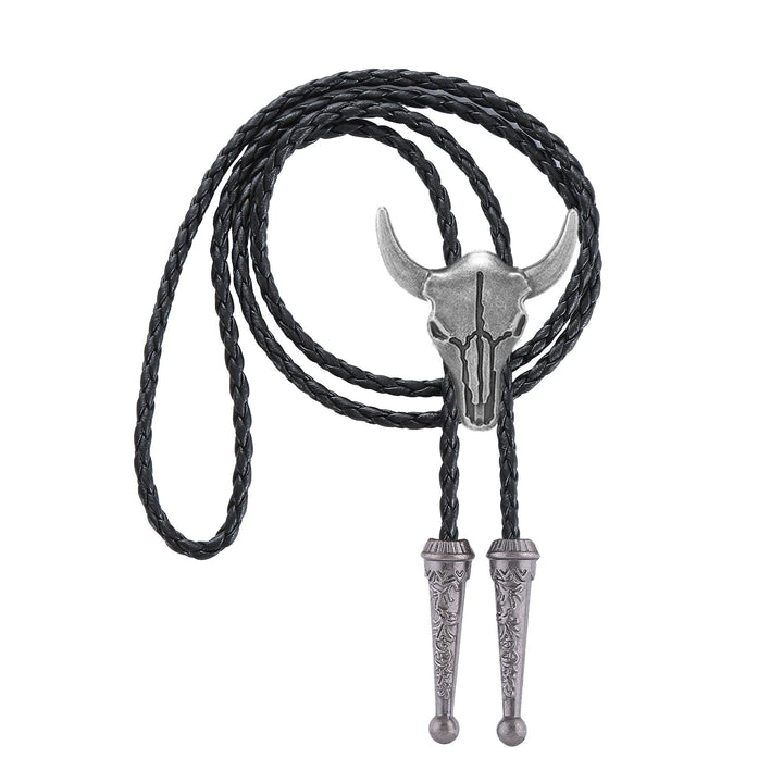 Cravate bolo vintage cowboy en bronze avec crâne de taureau - image 8