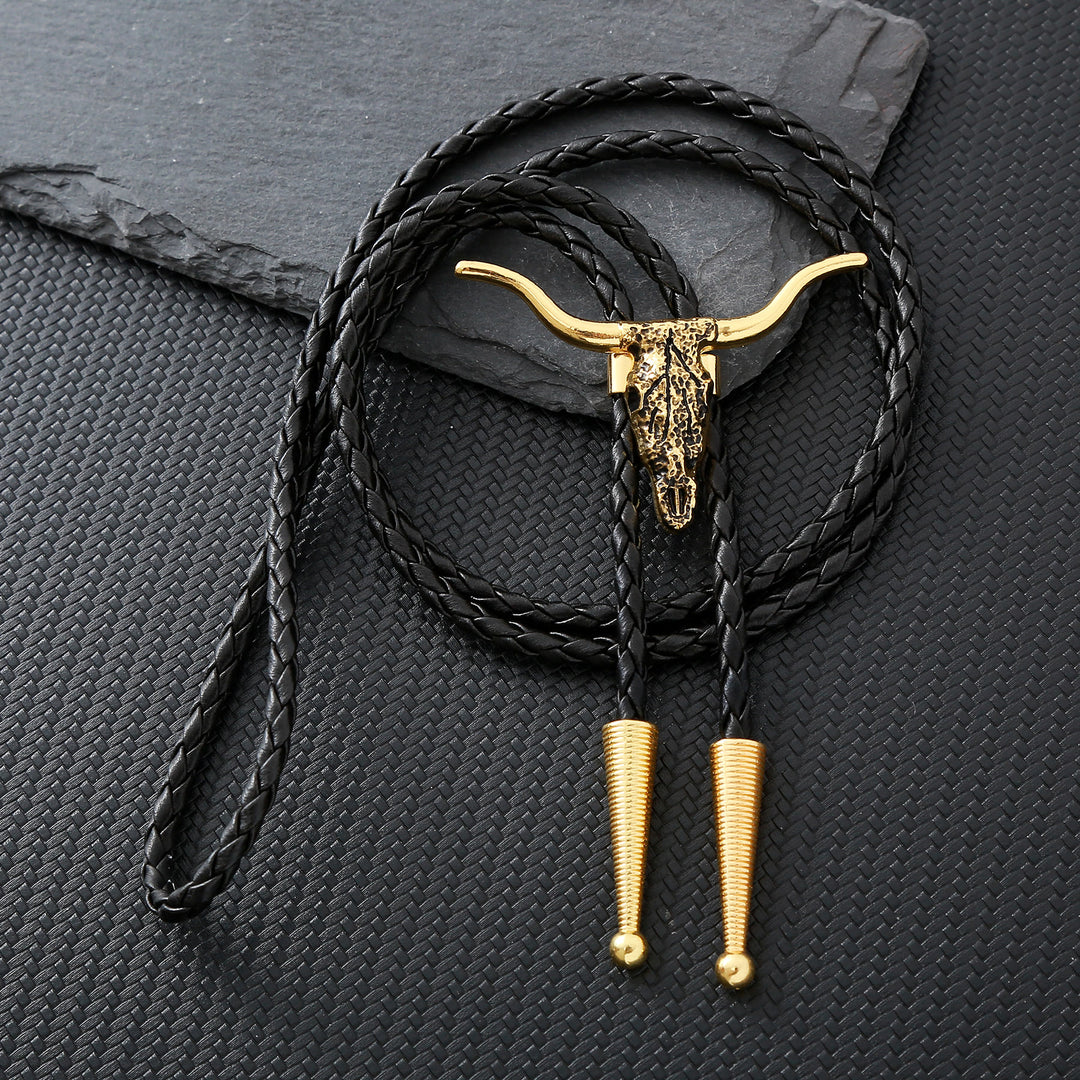 Cravate Bolo Crâne de Taureau Longhorn Rétro - Bronze - image 1