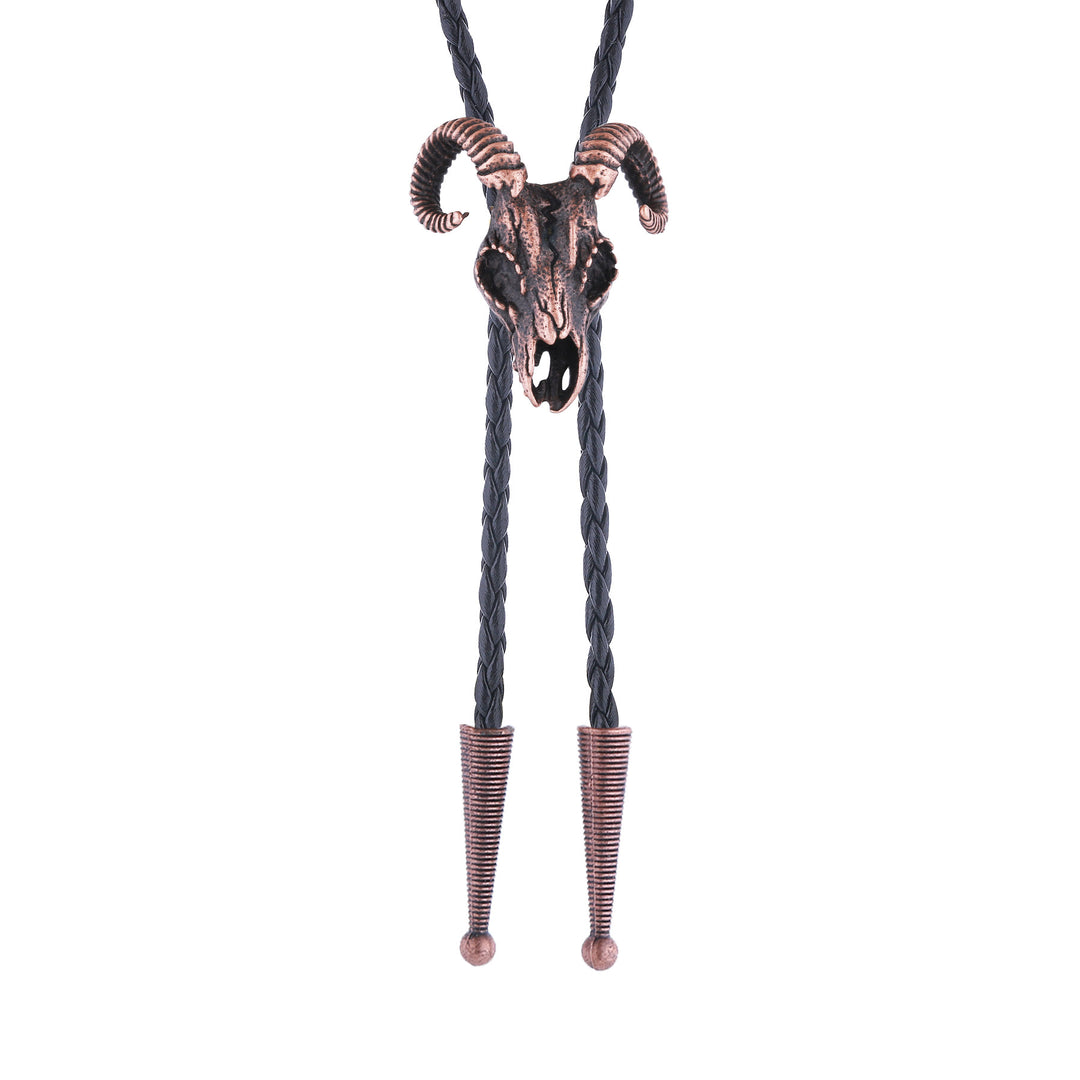 Cravate bolo gothique à motif crâne de bélier et esthétique sombre - image 2