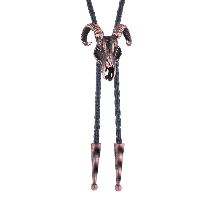 Cravate bolo gothique à motif crâne de bélier et esthétique sombre - image 2