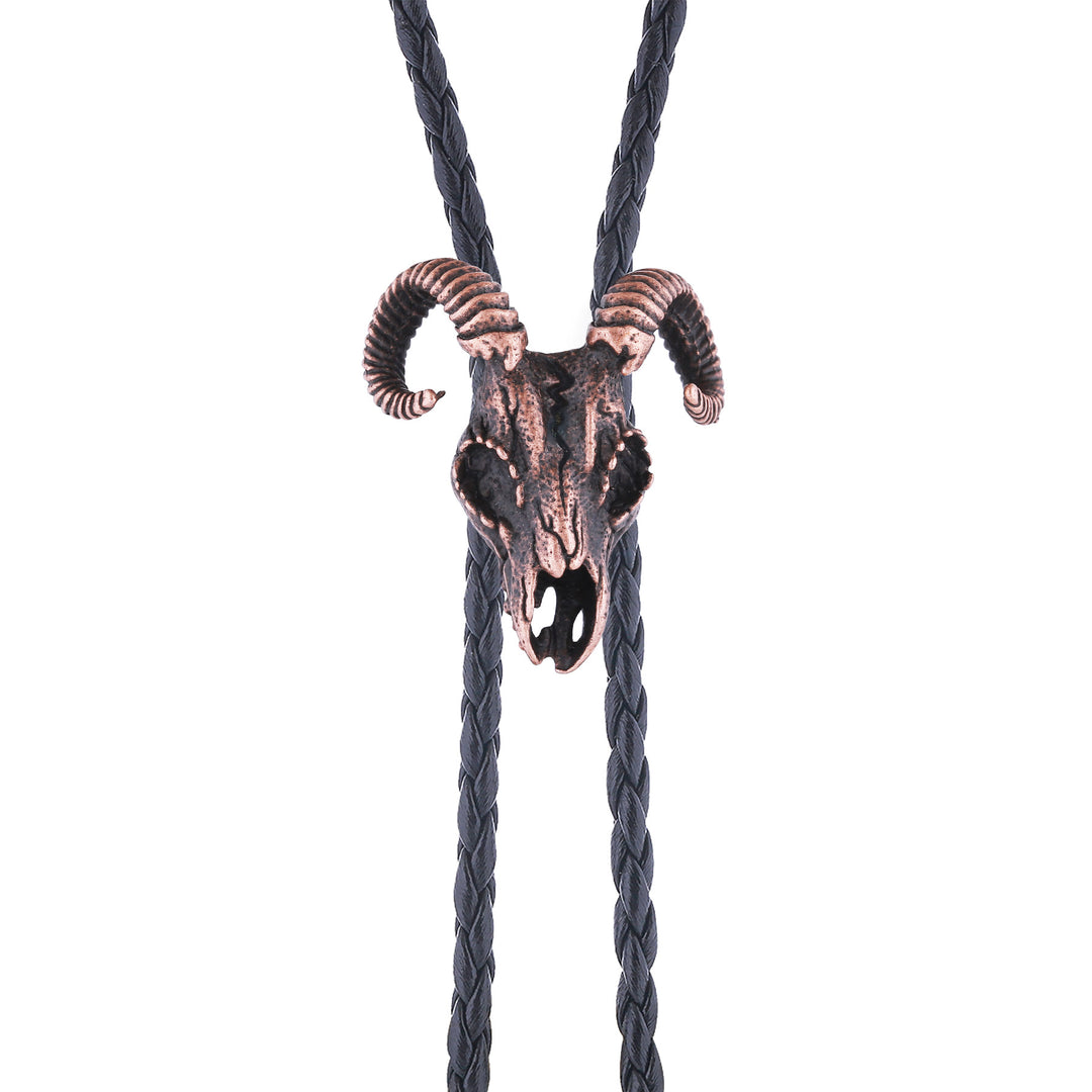 Cravate bolo gothique à motif crâne de bélier et esthétique sombre - image 4
