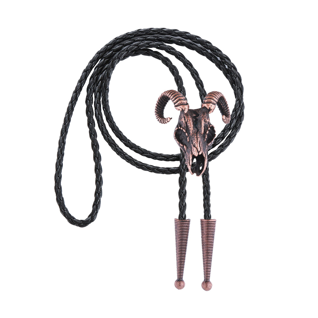 Cravate bolo gothique à motif crâne de bélier et esthétique sombre - image 5