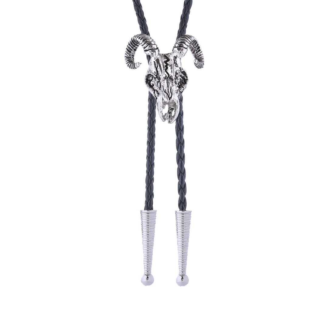 Cravate bolo gothique à motif crâne de bélier et esthétique sombre - image 11