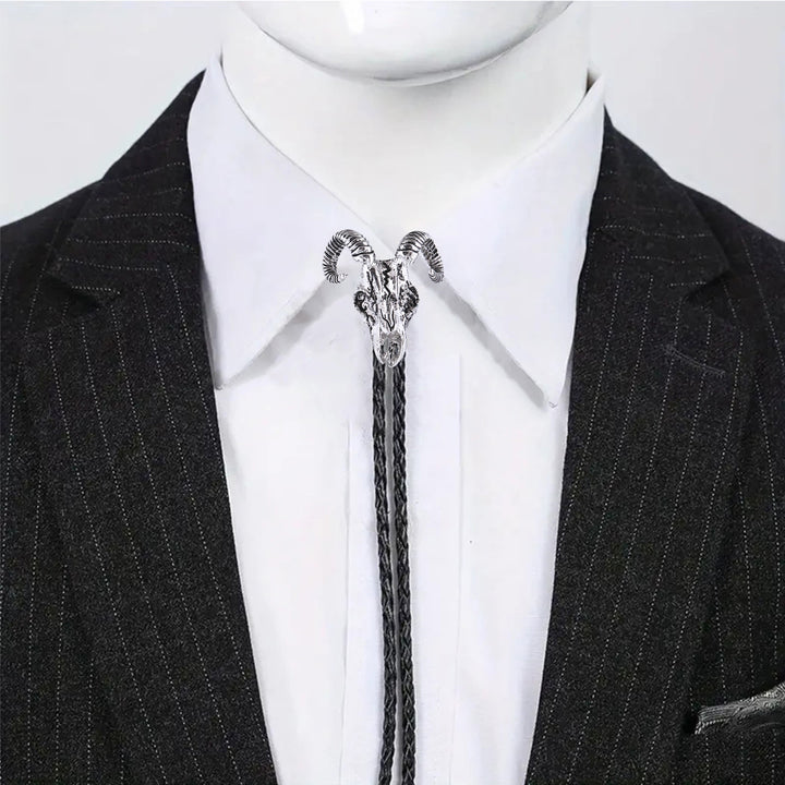 Cravate bolo gothique à motif crâne de bélier et esthétique sombre - image 10