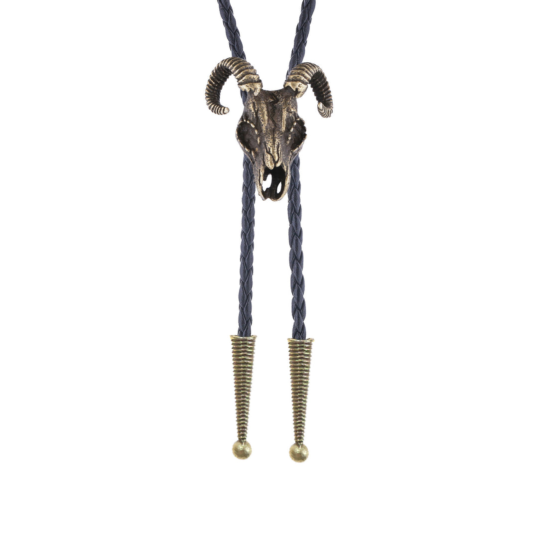 Cravate bolo gothique à motif crâne de bélier et esthétique sombre - image 8