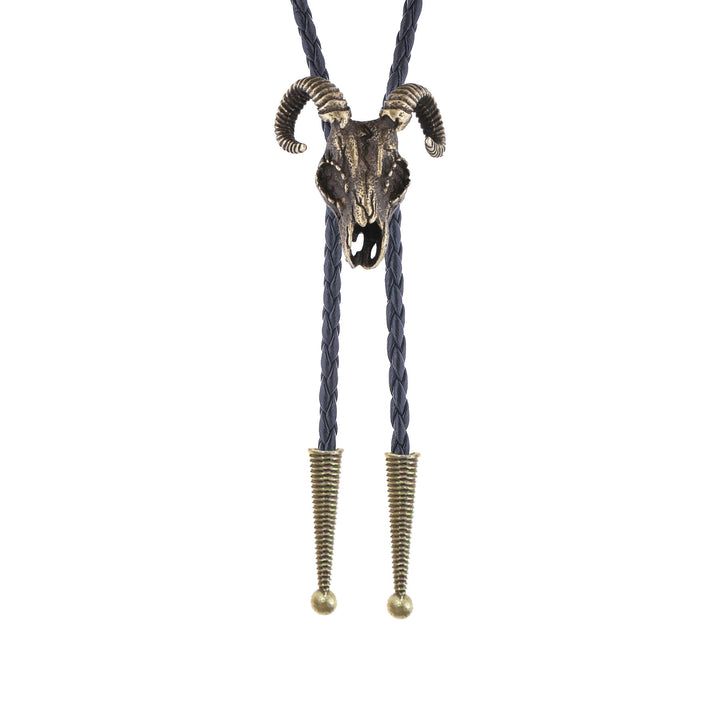Cravate bolo gothique à motif crâne de bélier et esthétique sombre - image 8