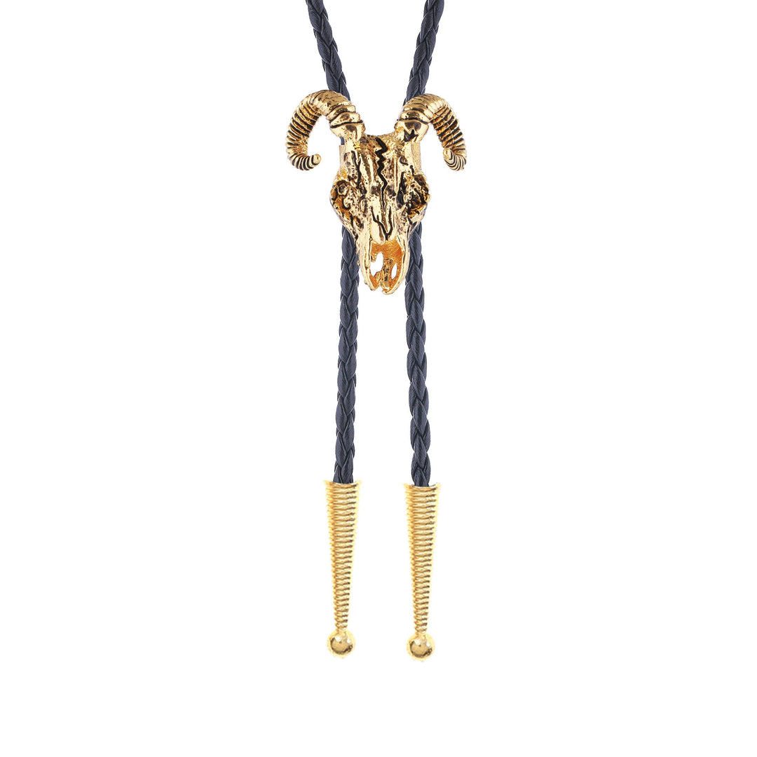 Cravate bolo gothique à motif crâne de bélier et esthétique sombre - image 14