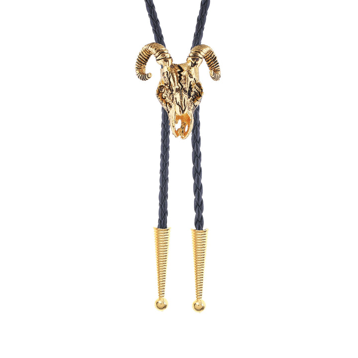 Cravate bolo gothique à motif crâne de bélier et esthétique sombre - image 14