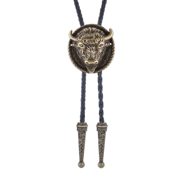 Buffalo Head Médaillon Old West Bolo Tie - image 3