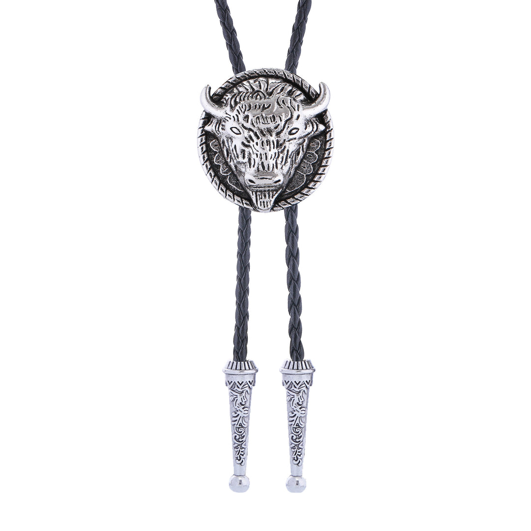 Buffalo Head Médaillon Old West Bolo Tie - image 7