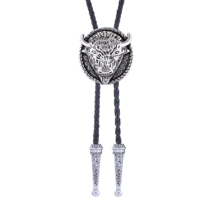 Buffalo Head Médaillon Old West Bolo Tie - image 7