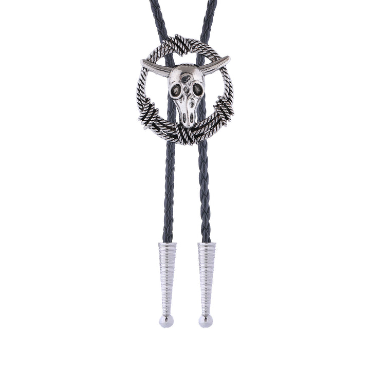 Couronne de corde en forme de crâne de taureau, style rock, cravate bolo - image 3