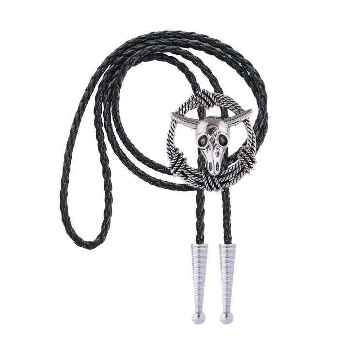 Couronne de corde en forme de crâne de taureau, style rock, cravate bolo - image 4