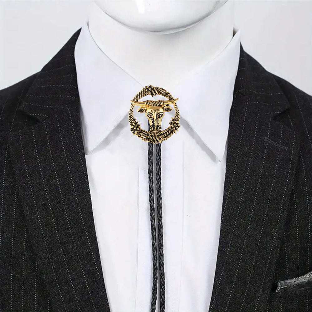 Couronne de nœuds bolo style rock avec corde de taureau Longhorn de rodéo - image 1