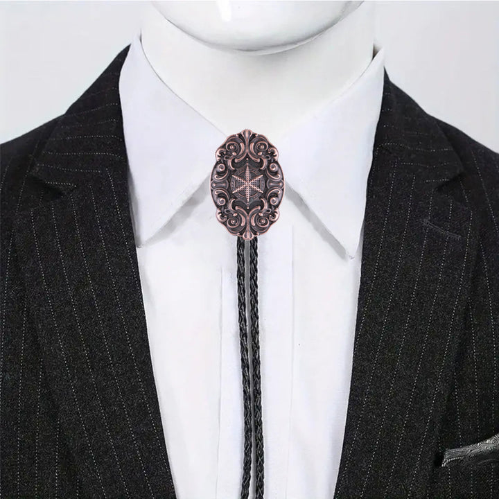 Cravate Bolo occidentale victorienne avec étoile de boussole ornée - image 7