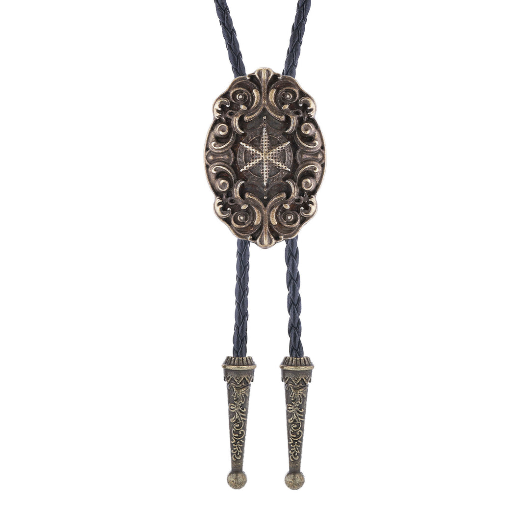 Cravate Bolo occidentale victorienne avec étoile de boussole ornée - image 3