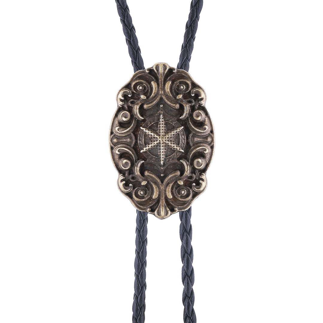 Cravate Bolo occidentale victorienne avec étoile de boussole ornée - image 5