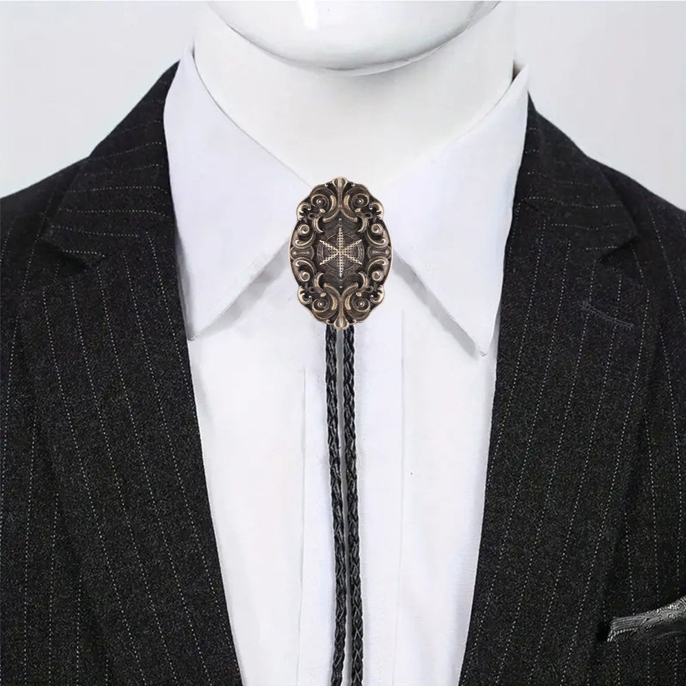 Cravate Bolo occidentale victorienne avec étoile de boussole ornée - image 1