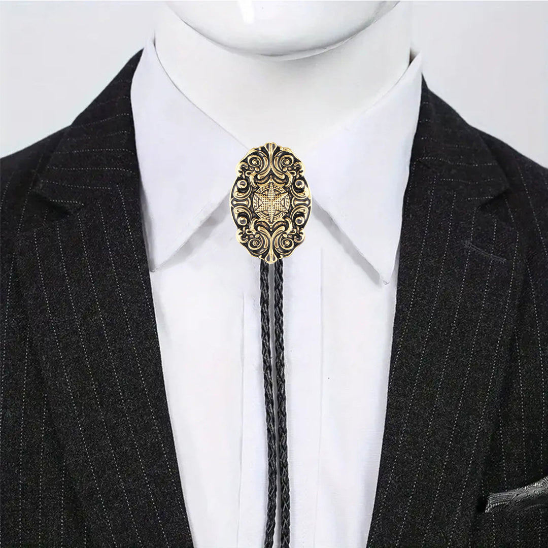 Cravate Bolo occidentale victorienne avec étoile de boussole ornée - image 10