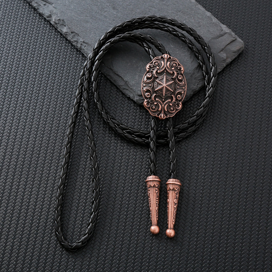 Cravate Bolo occidentale victorienne avec étoile de boussole ornée - Cuivre - image 6